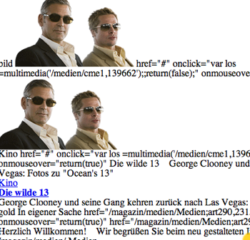 Mehrfache Inhalte und deren Vermischung mit Markup vom Tagesspiegel